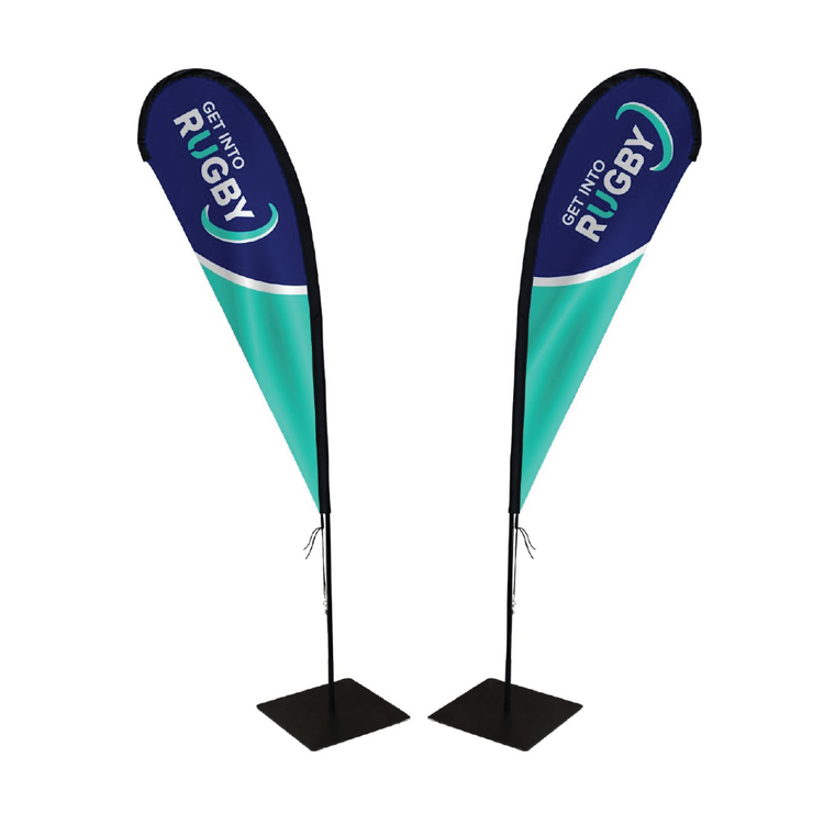 Get Into Rugby Tear Drop Banner Kit